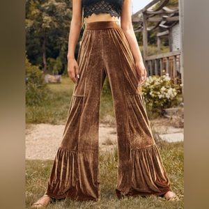 Wide Legs Velvet Pants